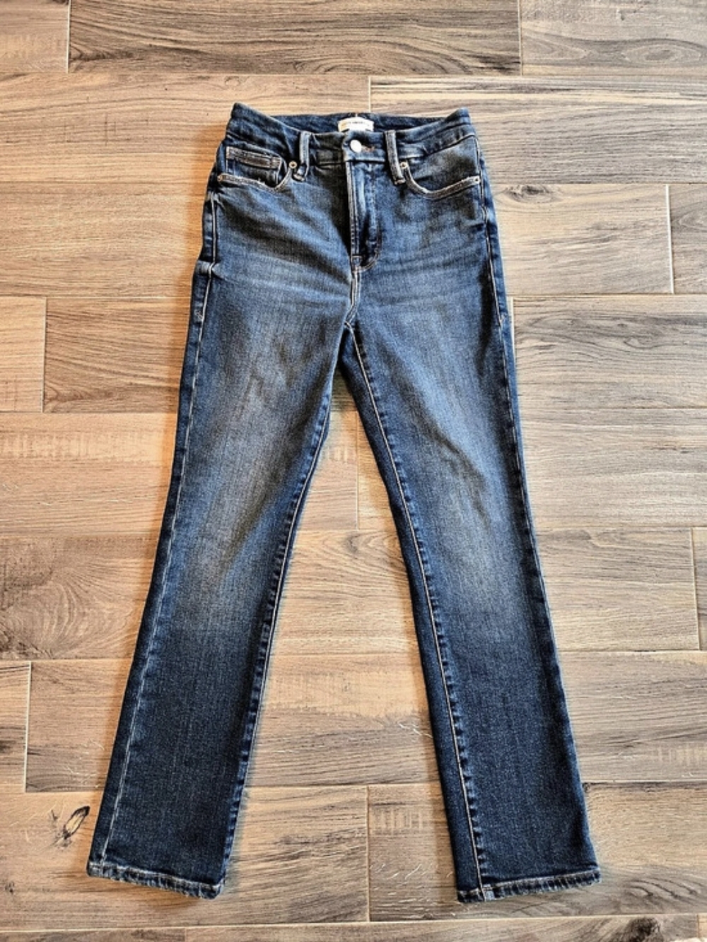 Good American Good Legs Straight Leg Jeans Blue Waist 25